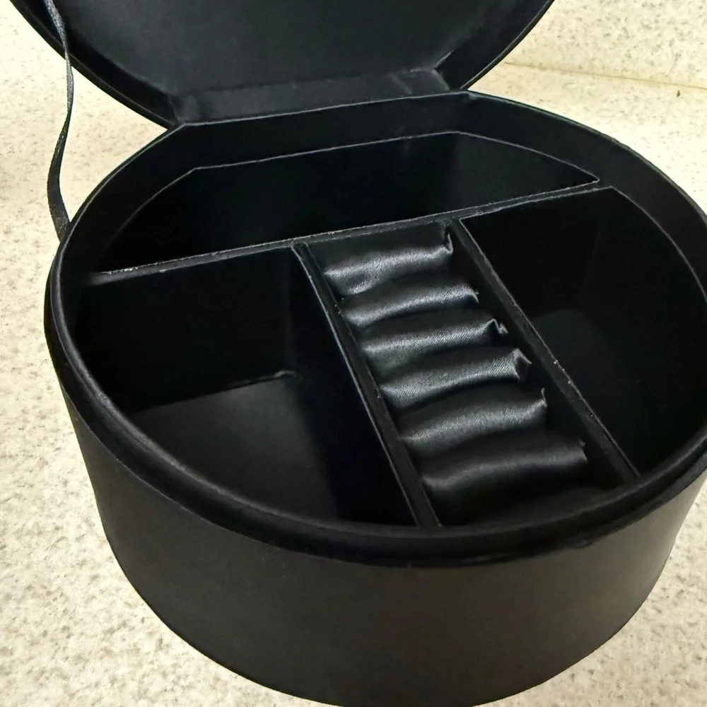 New Elegant Satiny Black Jewelry Storage Box | Ring & Accessory Organizer